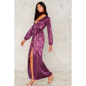 After Party by Nasty Gal Dahlia Jacquard Wrap Dress XS